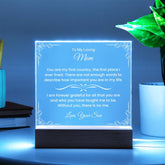 Gifts For Mom From Son, Acrylic Plaque With Heartfelt Message, Special Keepsake For Mother